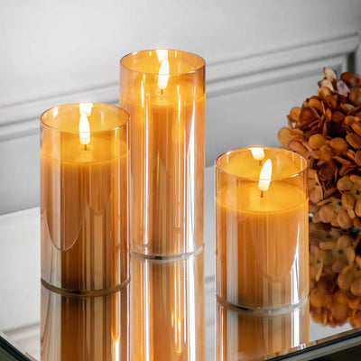 x3 Gold LED Candle Votive