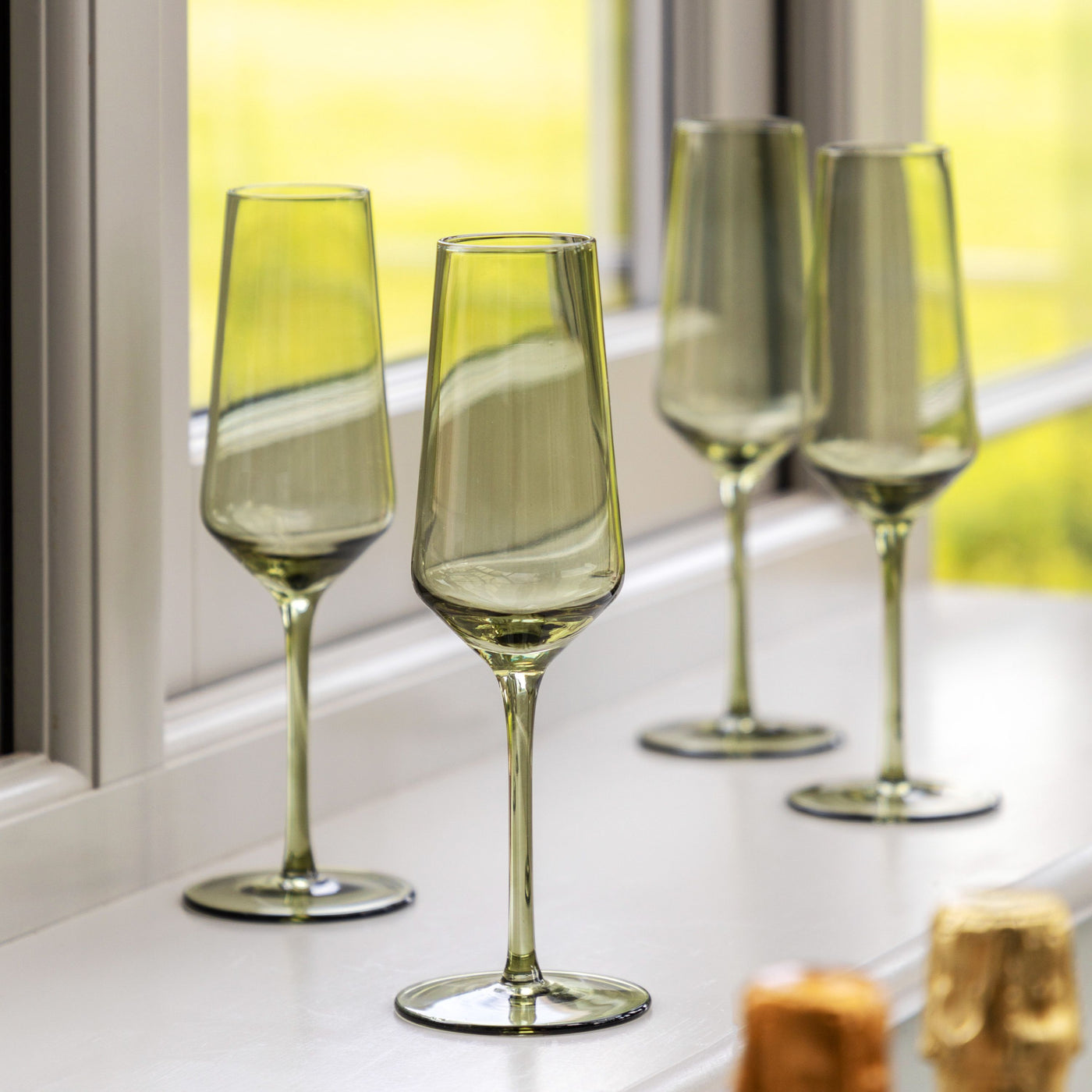 x4 Flute Glass Green
