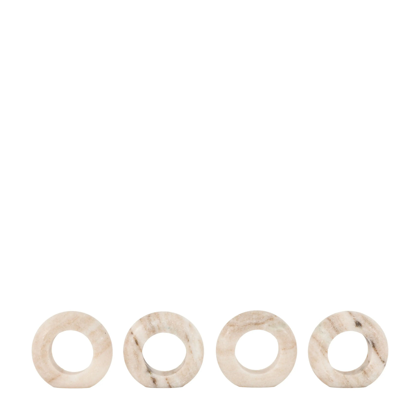 x4 Novi Napkin Rings Beige Marble