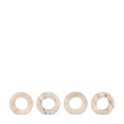 x4 Novi Napkin Rings Beige Marble