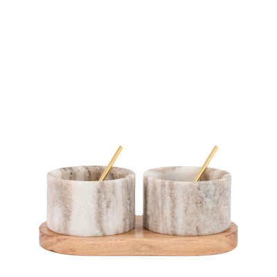 Novi Spoon and Pinch Pot Beige Marble
