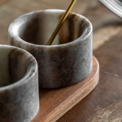 Novi Spoon and Pinch Pot Beige Marble