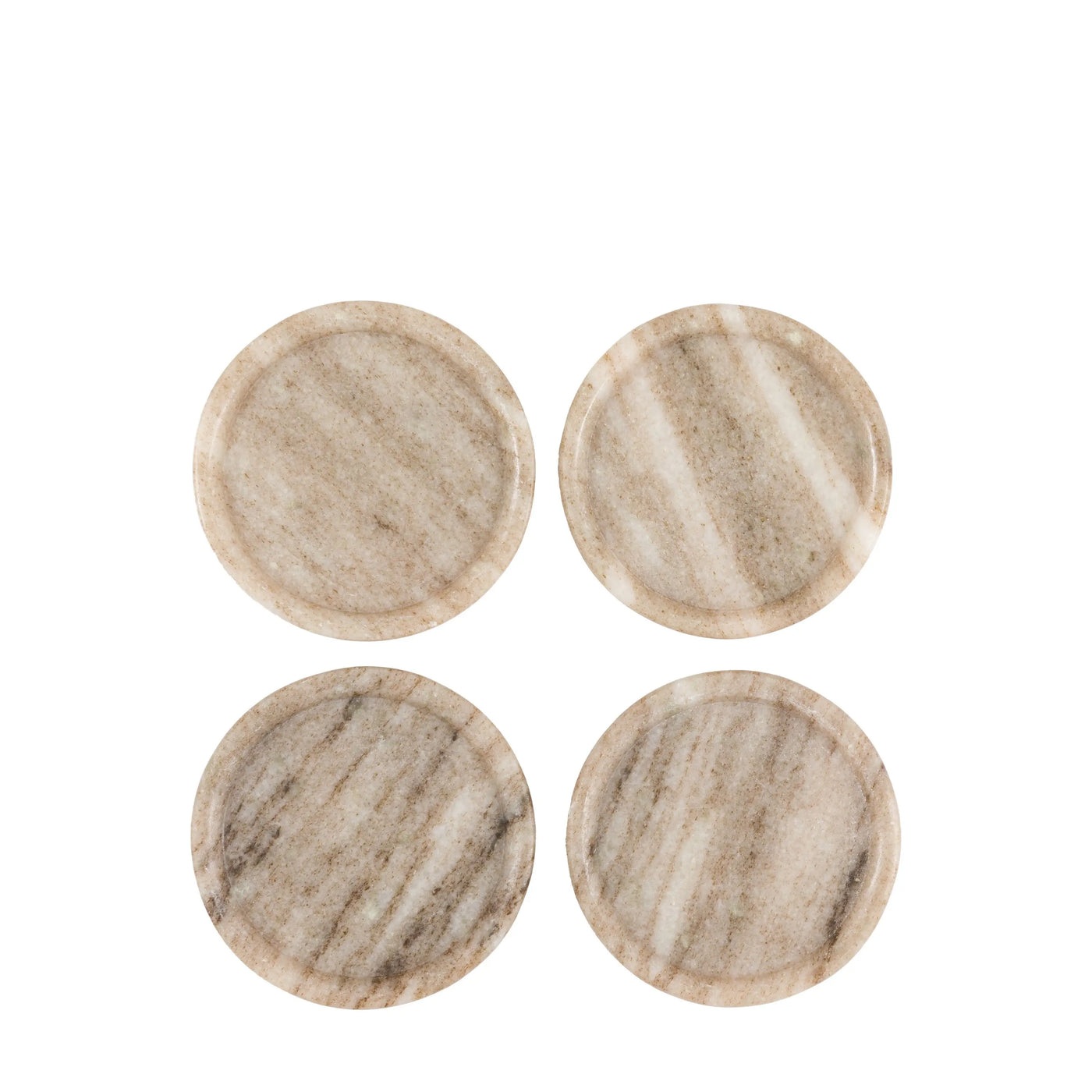 x4 Novi Round Coasters Beige Marble