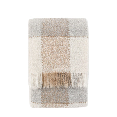 Autumn Check Boucle Throw Natural