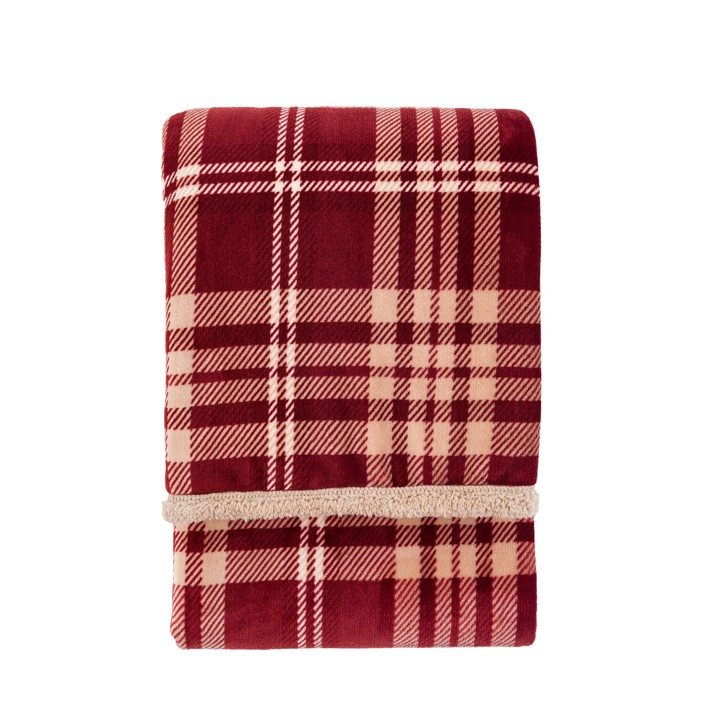 Tartan Sherpa Throw Mulberry