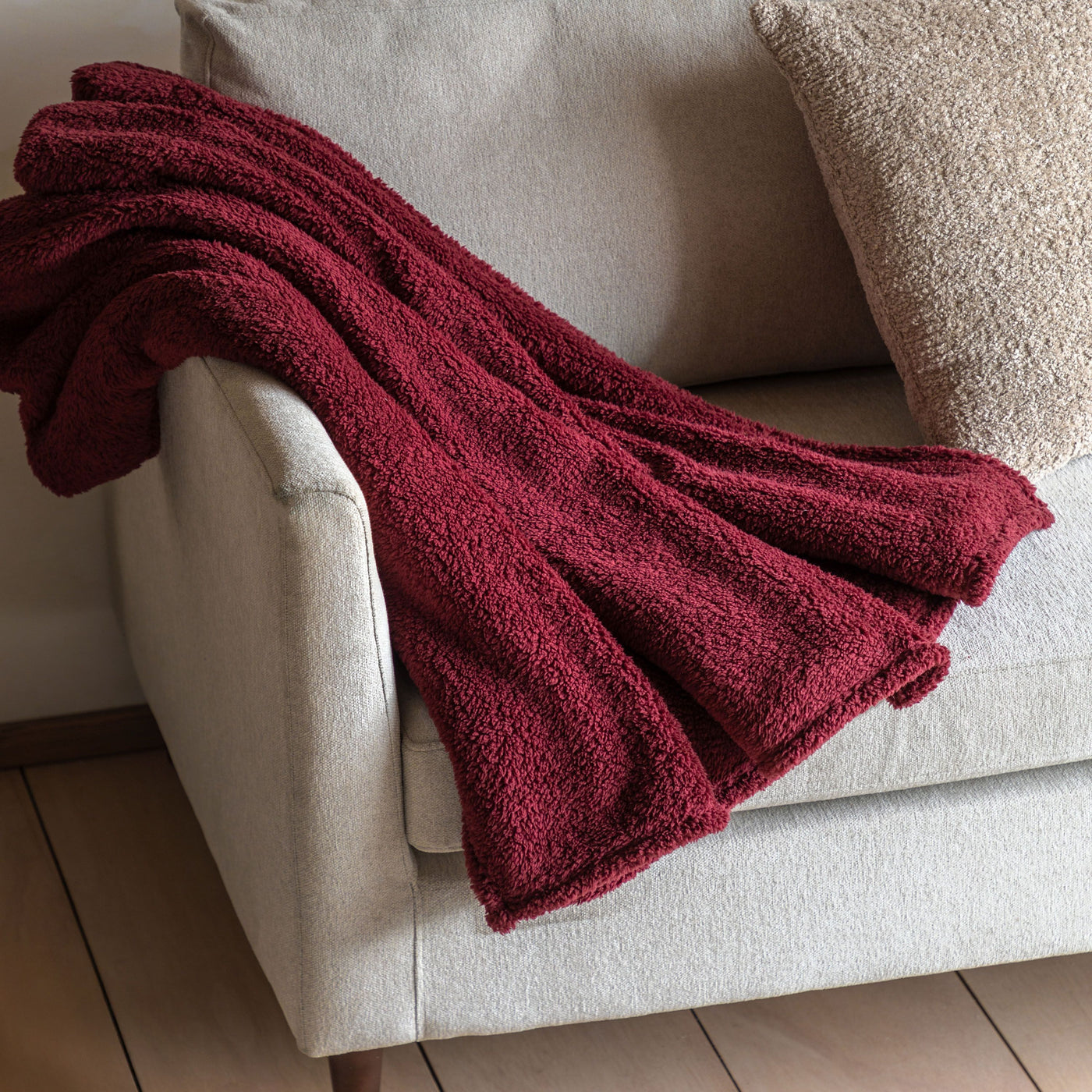 Teddy Fleece Throw Mulberry