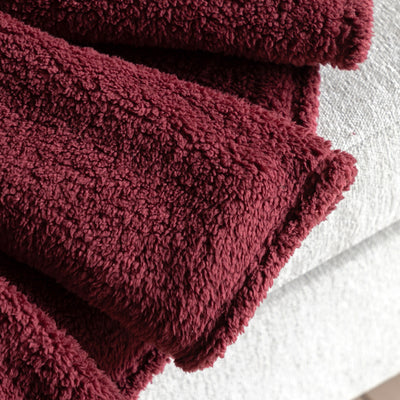 Teddy Fleece Throw Mulberry