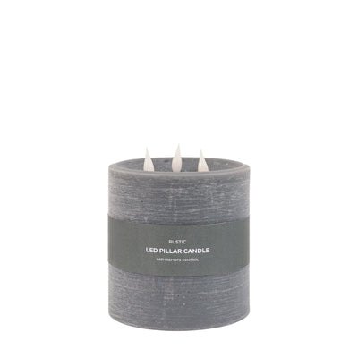 3 Wick LED Candle Grey