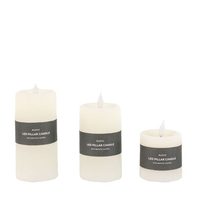 x3 Wick LED Candle Ivory