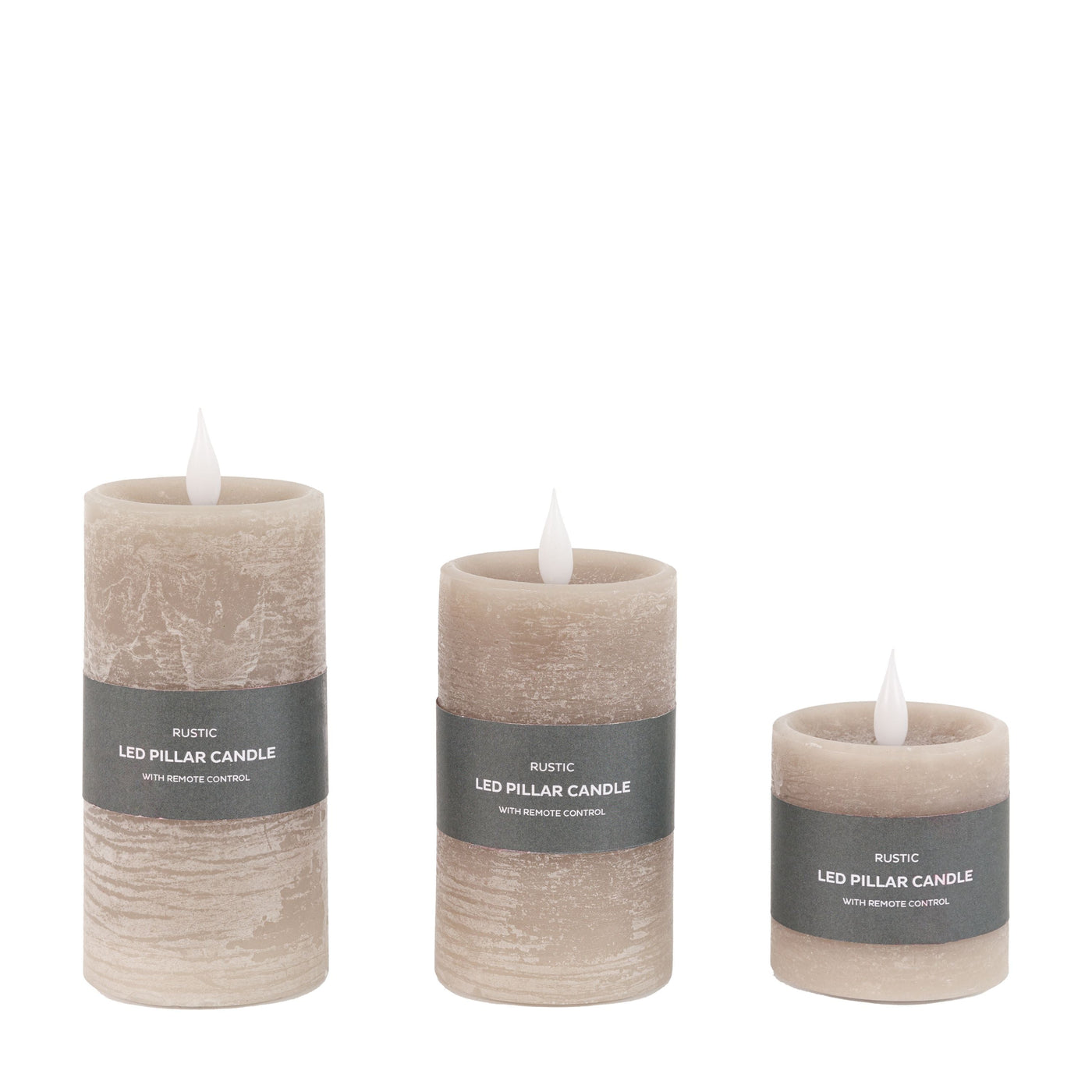 x3 Wick LED Candle Greige