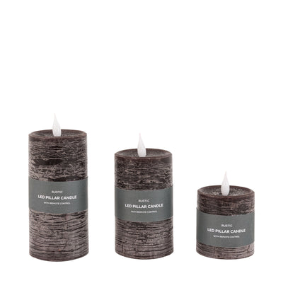 x3 Wick LED Candle Mocha