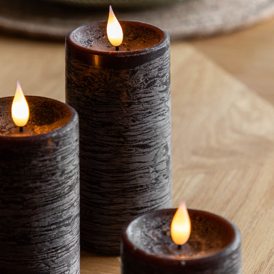 x3 Wick LED Candle Mocha