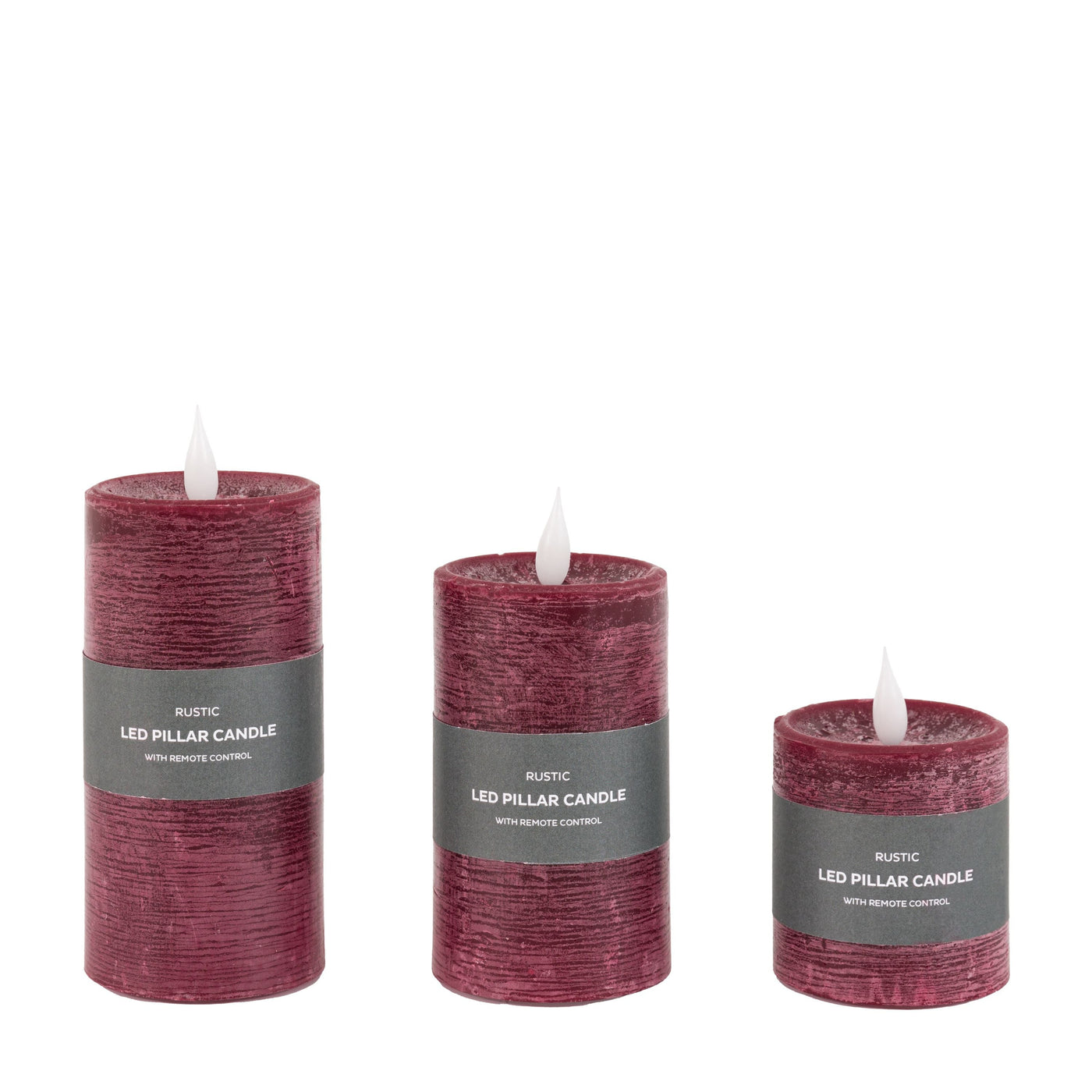 x3 Wick LED Candle Oxblood