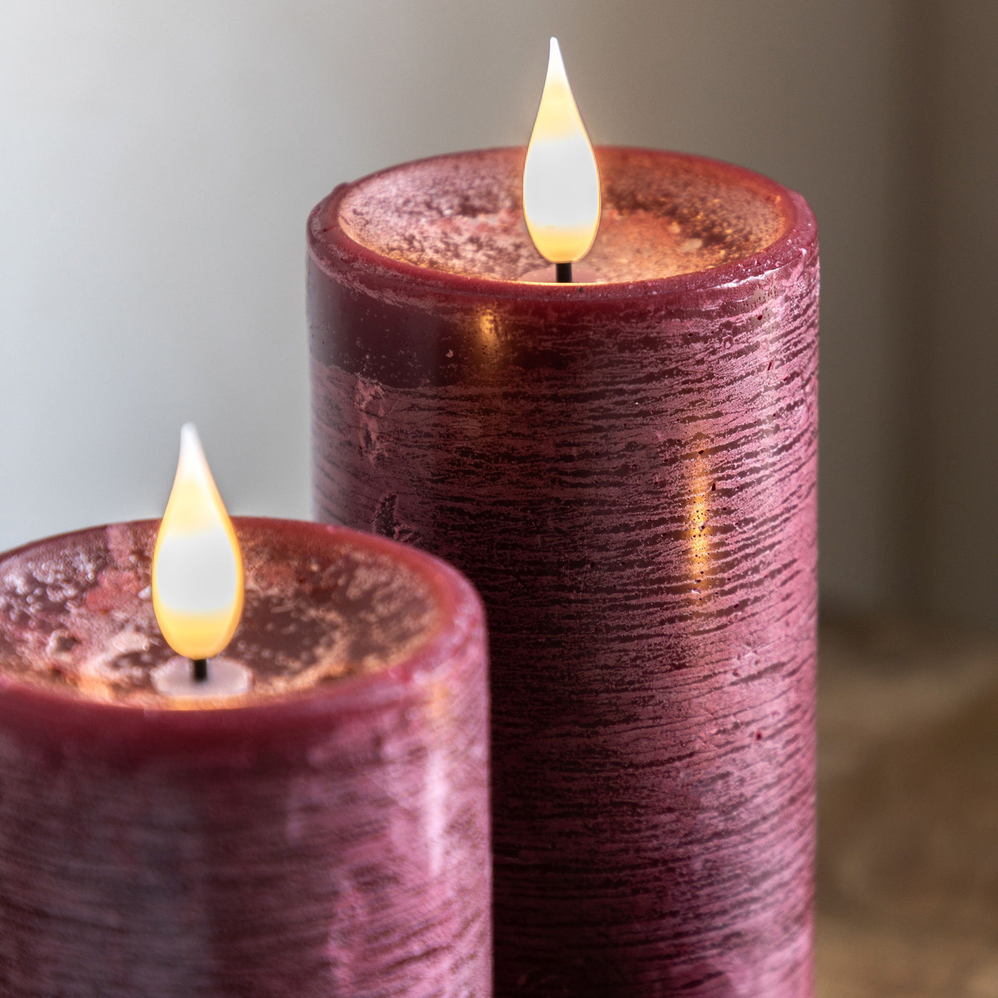 x3 Wick LED Candle Oxblood