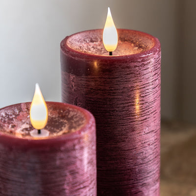 x3 Wick LED Candle Oxblood