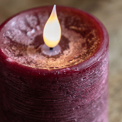 x3 Wick LED Candle Oxblood