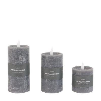 x3 Wick LED Candle Grey