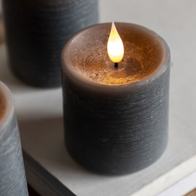 x3 Wick LED Candle Grey