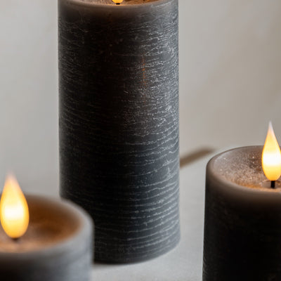 x3 Wick LED Candle Grey