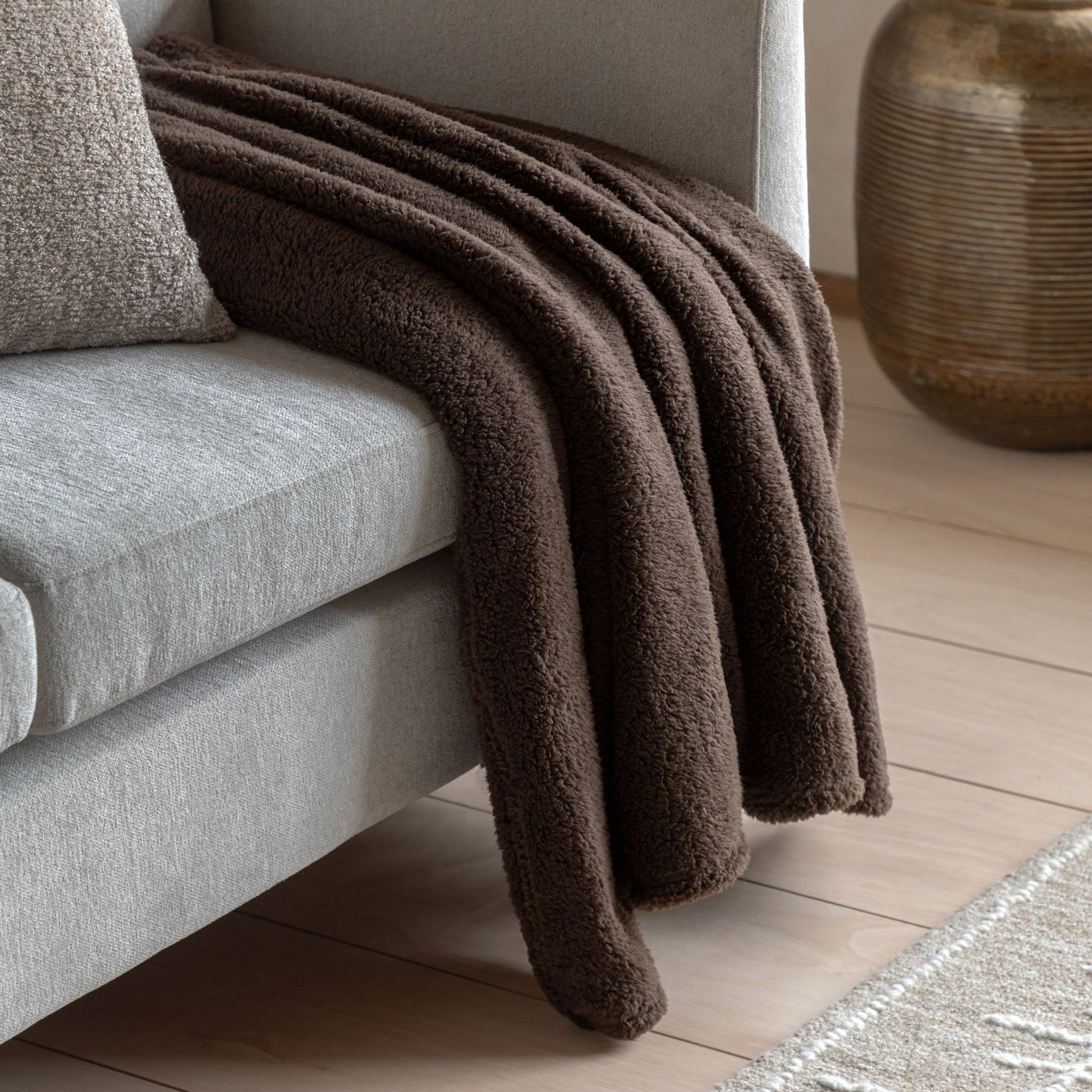 Teddy Fleece Throw Chocolate