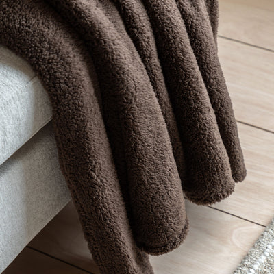 Teddy Fleece Throw Chocolate