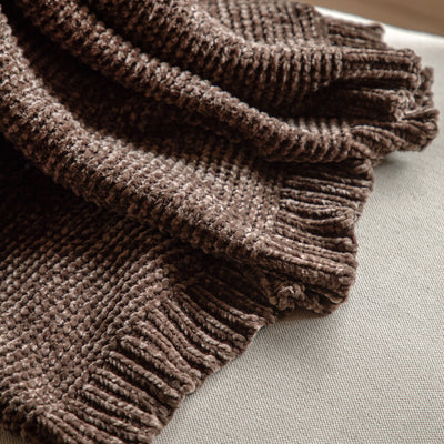 Deco Luxe Chocolate Chenille Throw