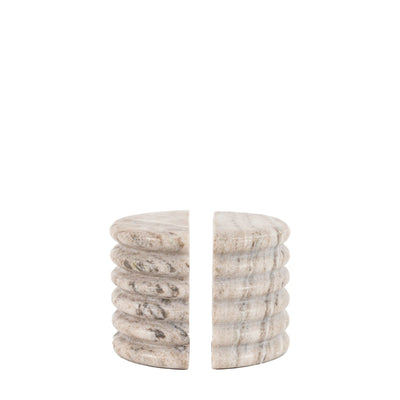 x2 Ondo Marble Bookends Beige