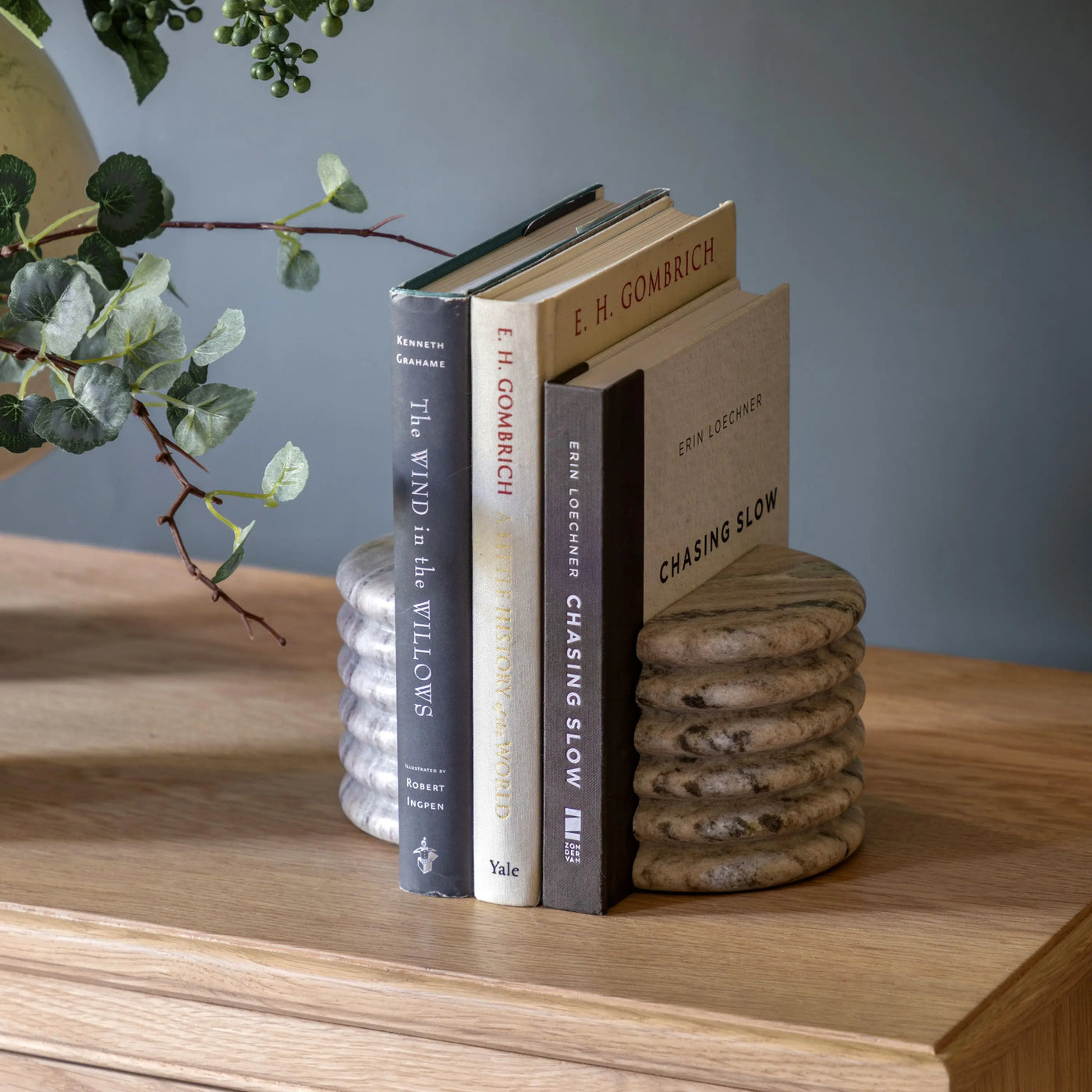 x2 Ondo Marble Bookends Beige