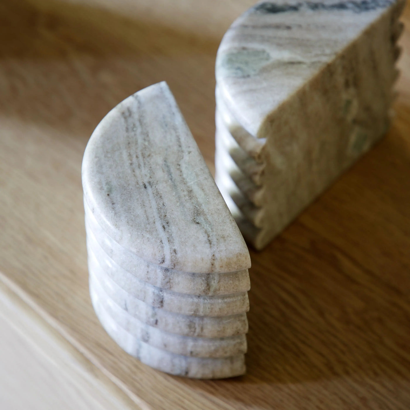 x2 Ondo Marble Bookends Beige