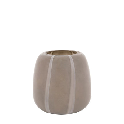 Claro Stripe Glass Vase Taupe Small