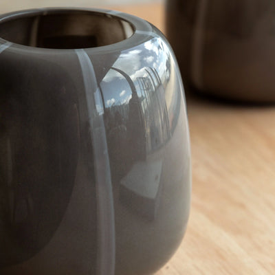 Claro Stripe Glass Vase Taupe Small