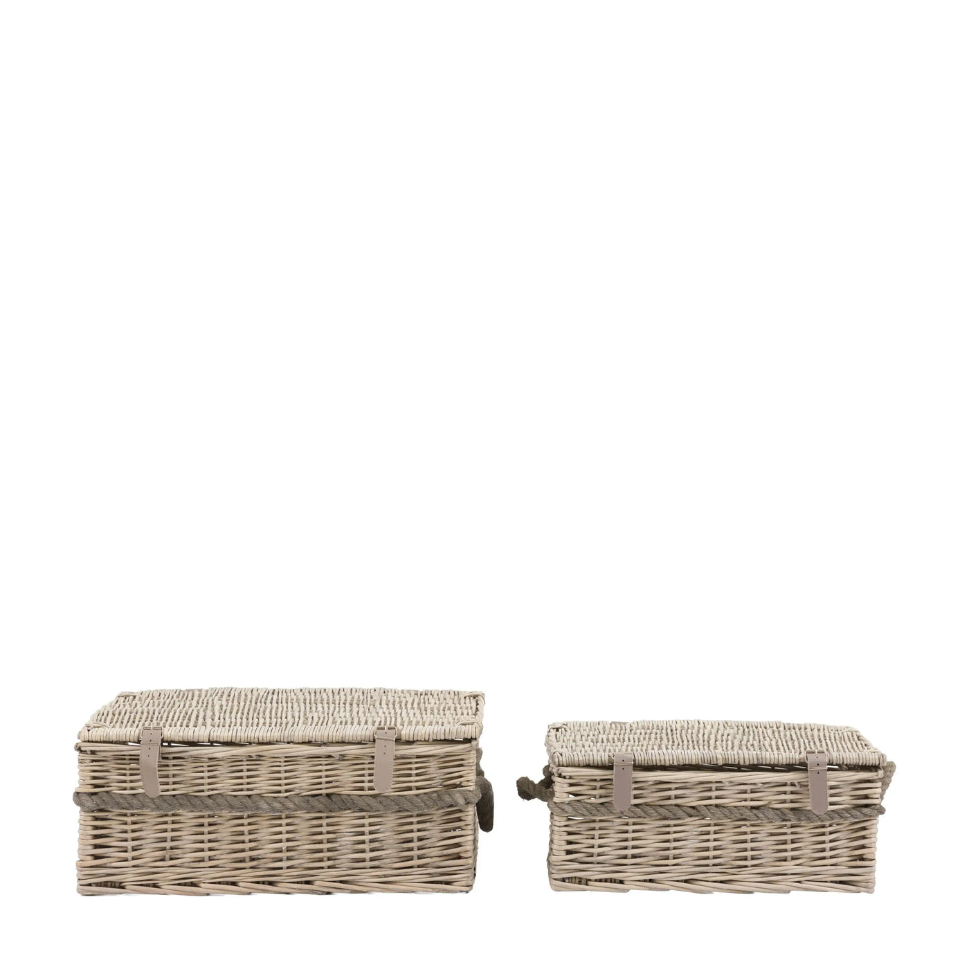 x2 Rivra Lidded Baskets Natural