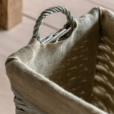 x2 Faden Square Lined Basket Natural
