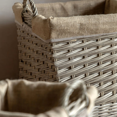 x2 Faden Square Lined Basket Natural