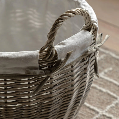 x2 Aro Round Lined Baskets Natural