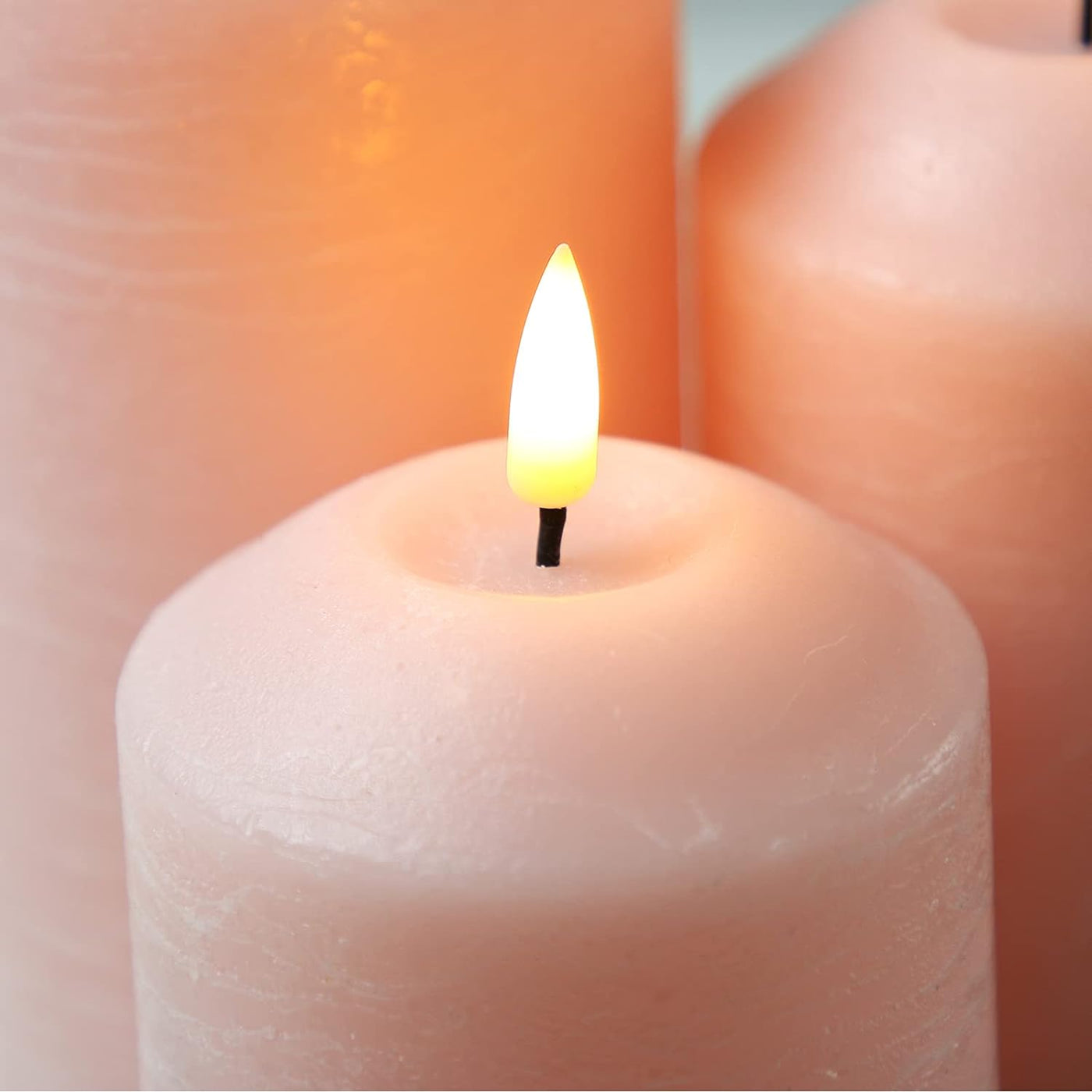 LED Pillar Candles Blush Pink
