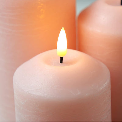 LED Pillar Candles Blush Pink