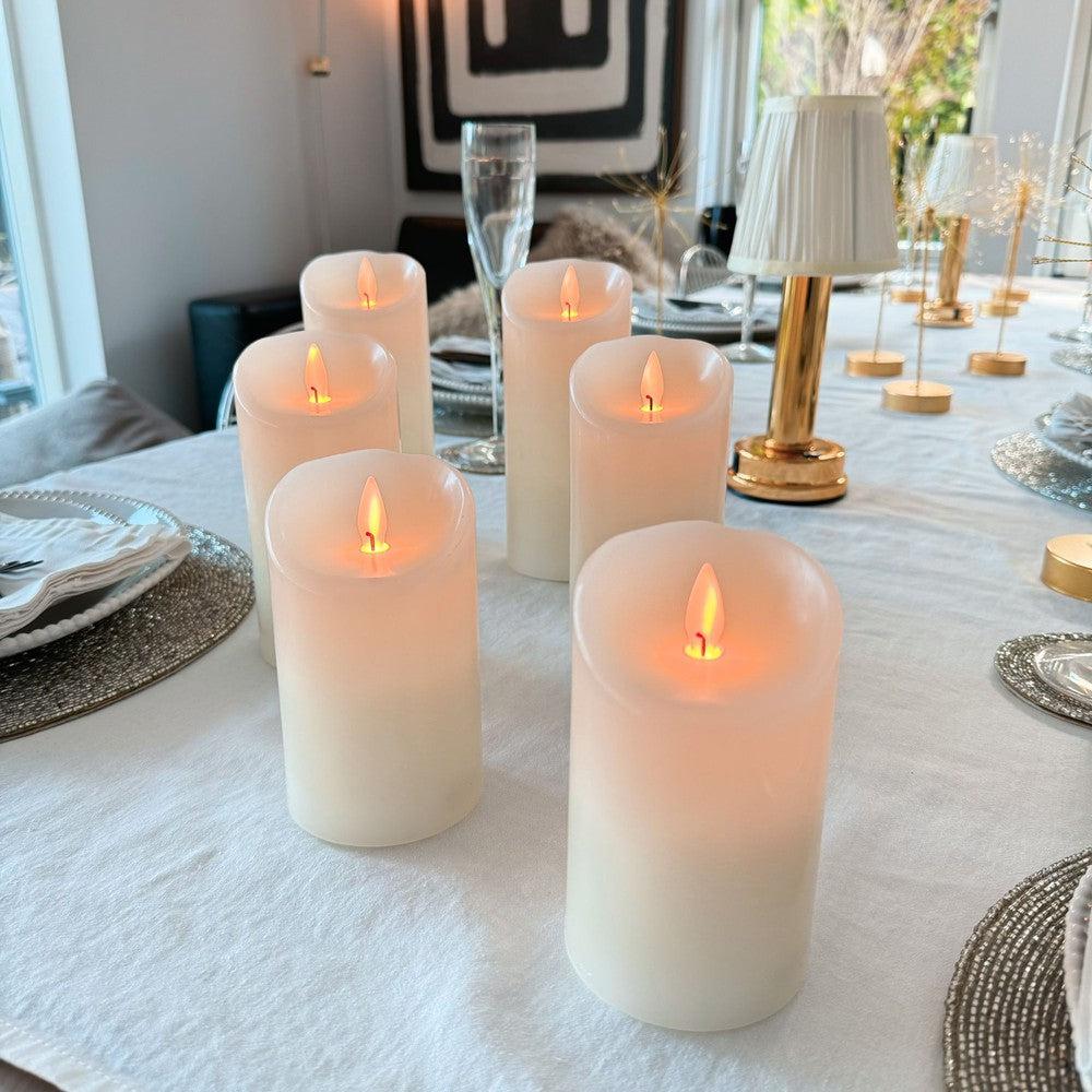 x6 Delux Wax Candles Ivory White