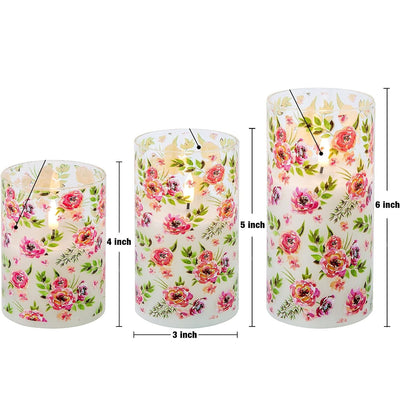 12x Floral /Ribbed LED Candles & Rose Garland Light Pack