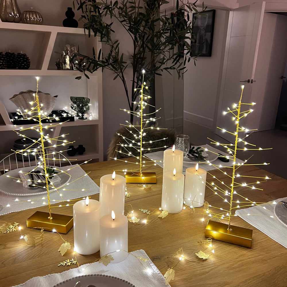 x3 Festive Tree & x6 Pinecone LED Candles