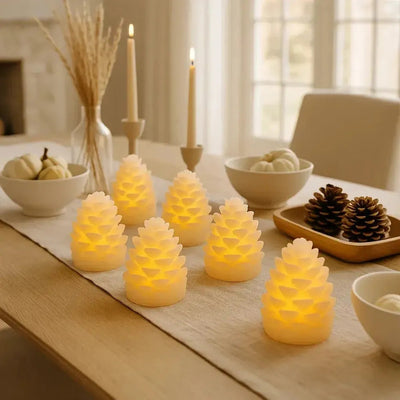 x48 LED Wax Pinecone Mini Lights