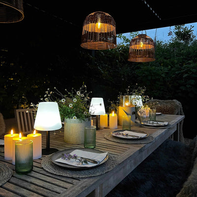 X3 Solar Table Lamps X6 LED Outdoor Candles Pack