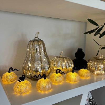 x12 Mini Antique LED Glass Pumpkins