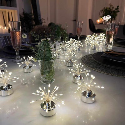 x6 Glass Table Pumpkin Lights x12 Starburst Tealights Pack