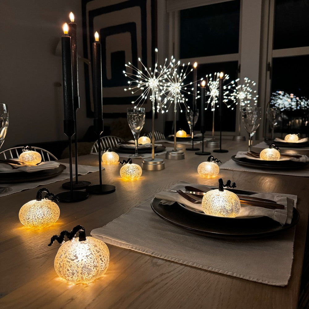 x12 Mini Antique LED Glass Pumpkins