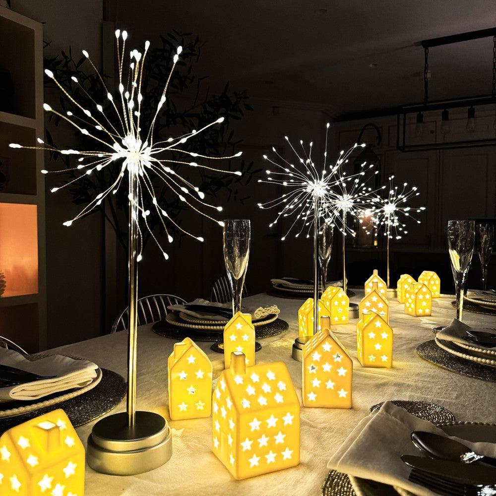 6x Starburst Table Lamps & 18x Ceramic House Lights