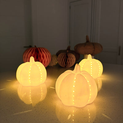 x4 LED Ceramic Pumpkins