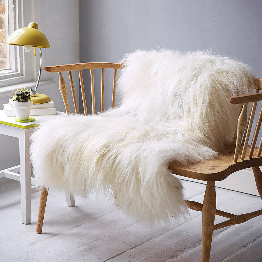 White Icelandic Sheepskin Rug