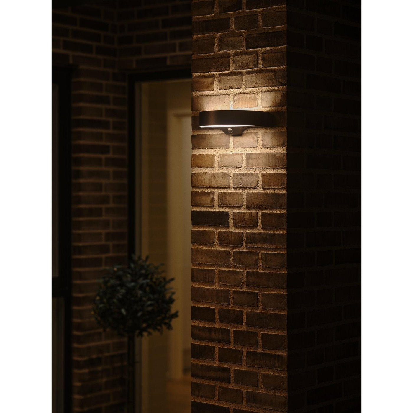 Monay Round Solar Wall Light Black