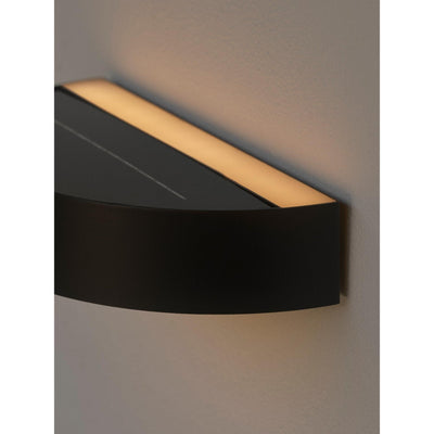 Monay Round Solar Wall Light Black